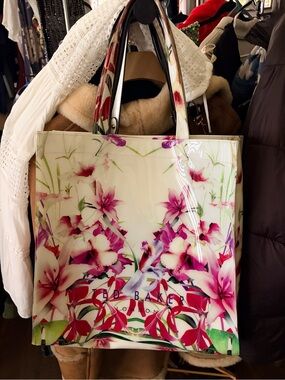 Ted Baker London Cream Tote with Pink & Fuchsia Floral Print